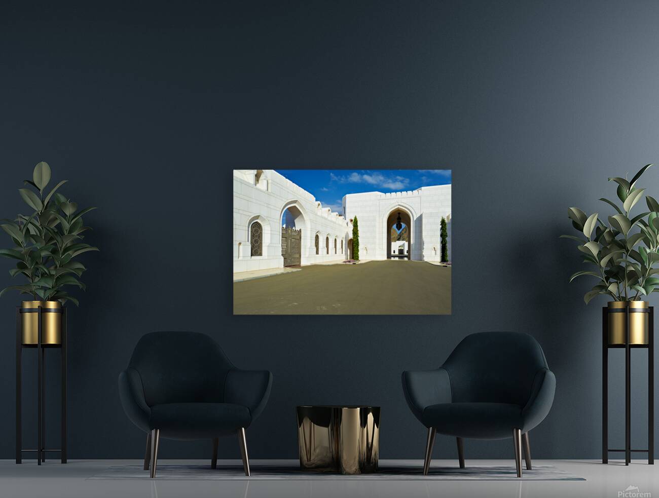 Al Alam Palace in Muscat Oman showcases unique architecture Reproduction