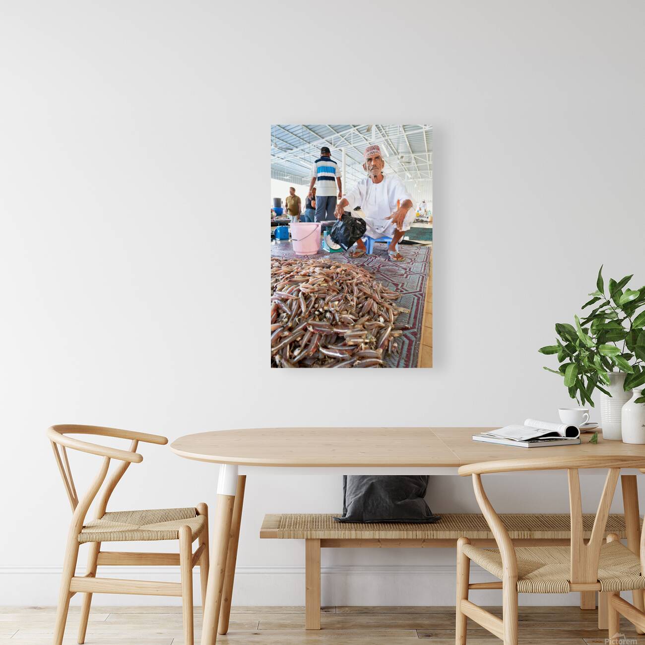 Muscat Oman fish market shows daily life of fishermen and buyers Reproduction