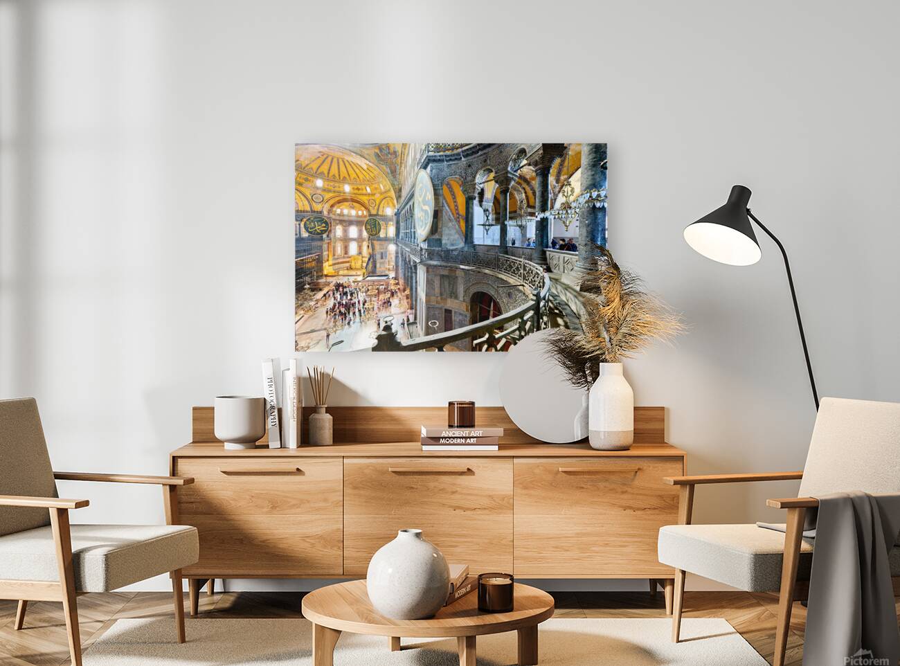 Visitors explore Hagia Sophia Grand Mosque in Istanbul Reproduction