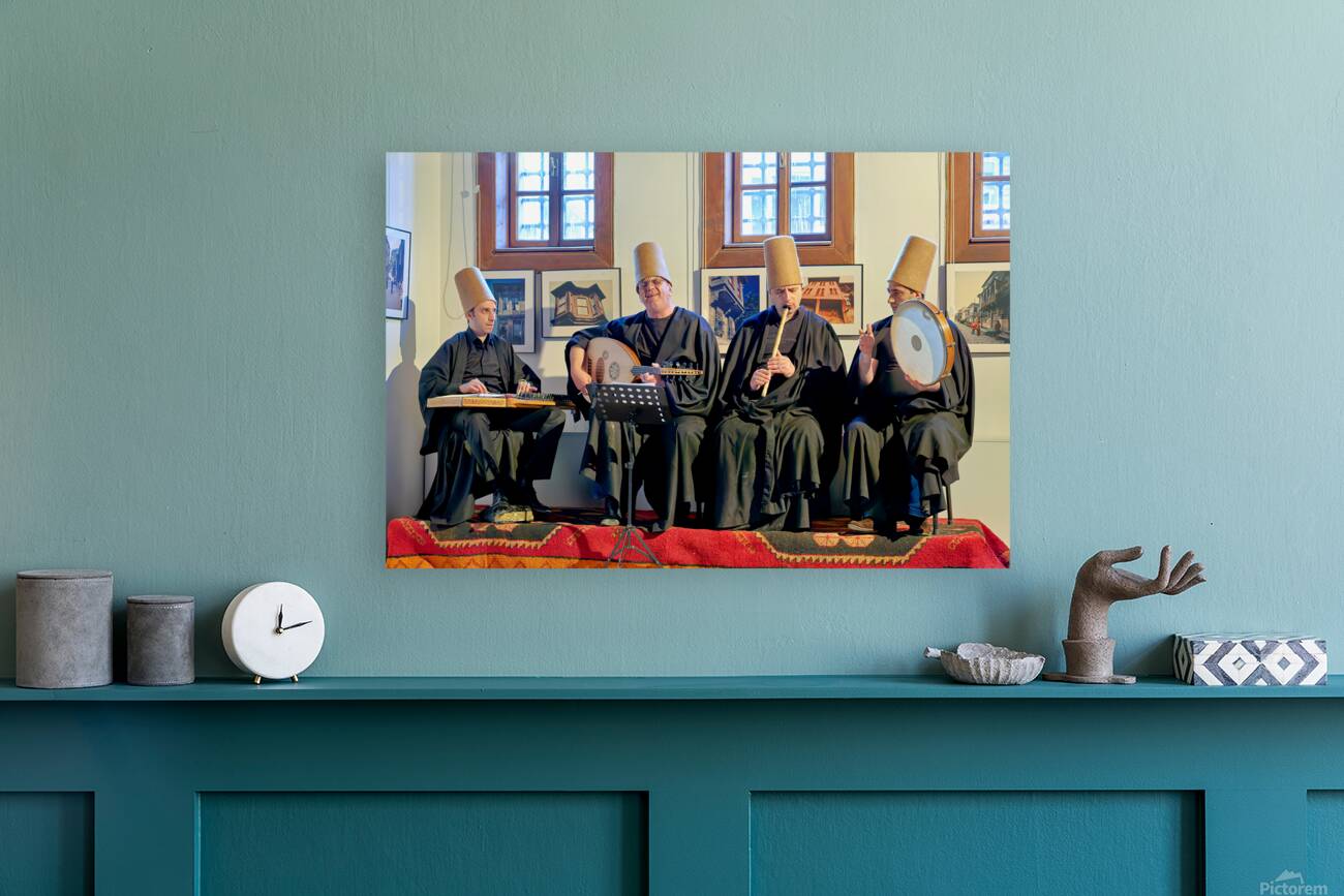 Dervishes perform in Istanbul at a Sufi event Reproduction