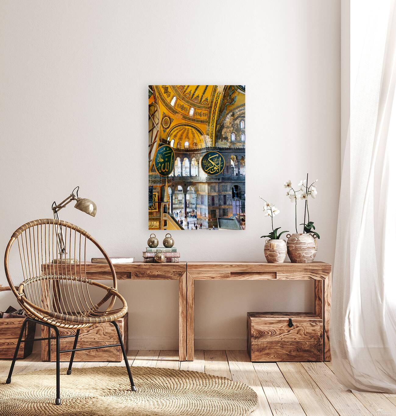 View from interior of Hagia Sophia Grand Mosque in Istanbul Reproduction