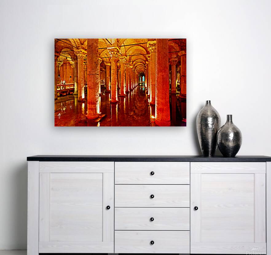 Explore Basilica Cistern in Istanbul at nighttime Reproduction