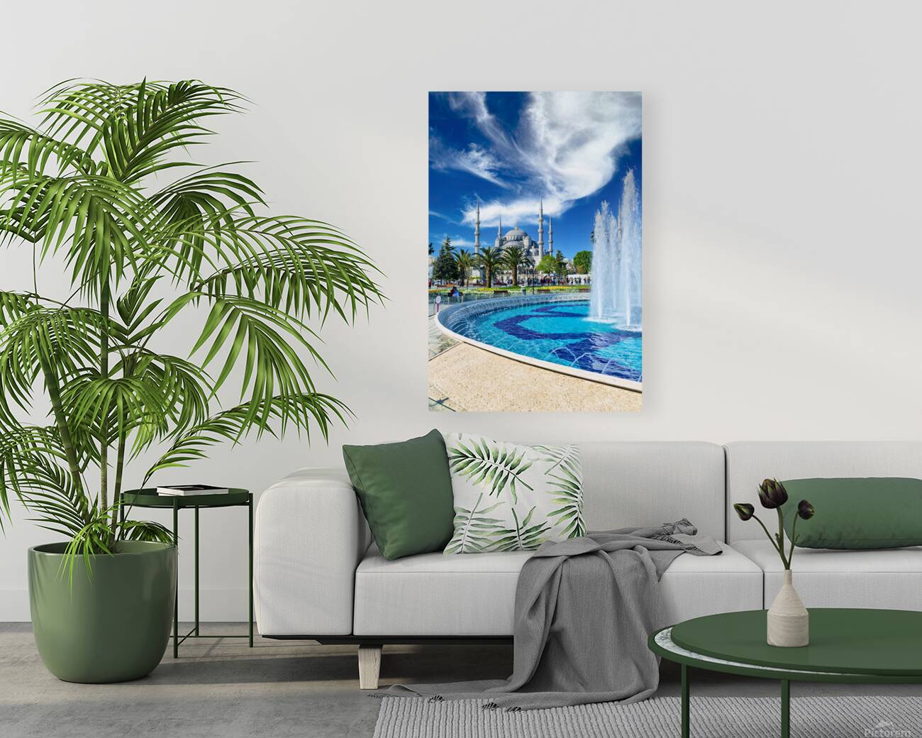 Visit to the Blue Mosque in Istanbul Turkey on a clear day Reproduction