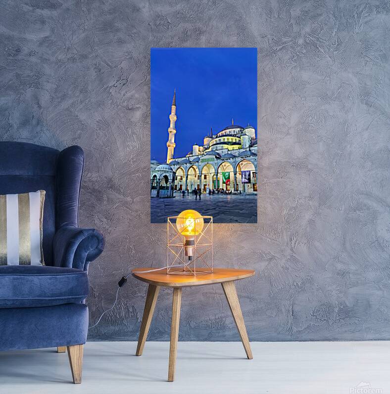 Visit to Blue Mosque in Istanbul at twilight Reproduction