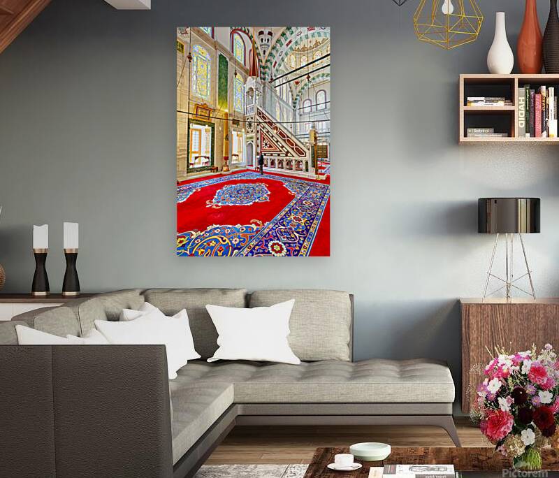 People visit Fatih Mosque in Istanbul Reproduction