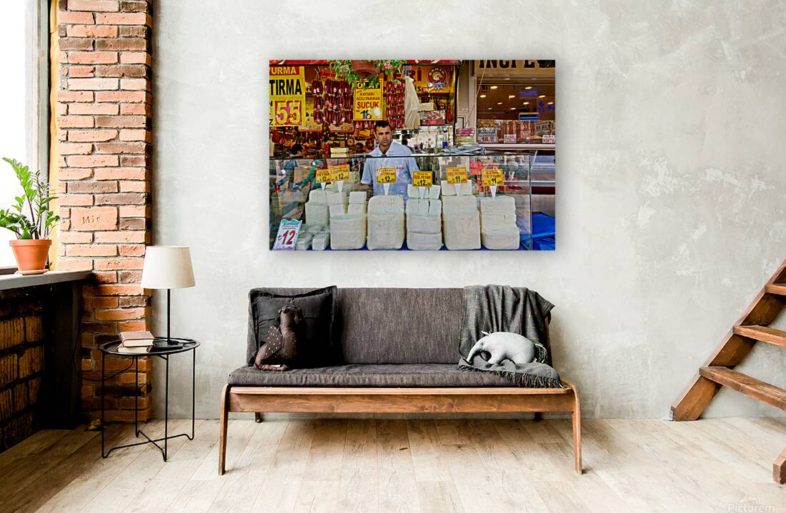 Cheese vendor at Grand Bazaar in Istanbul during busy hours Reproduction