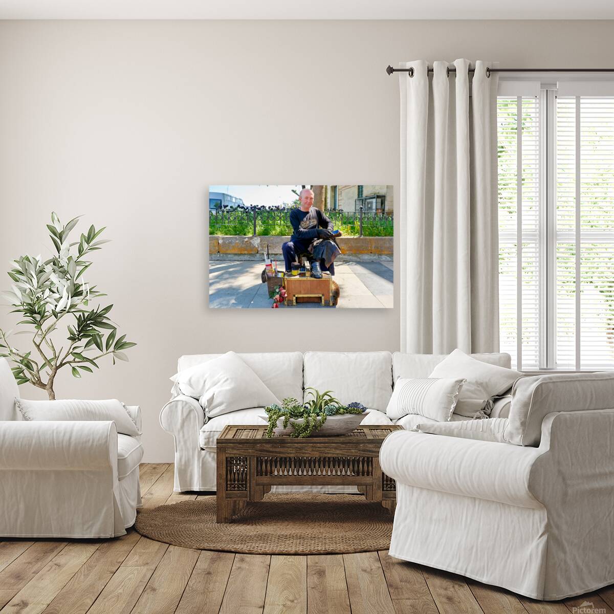 Shoeblack working on shoes in Istanbul Turkey during the day Reproduction