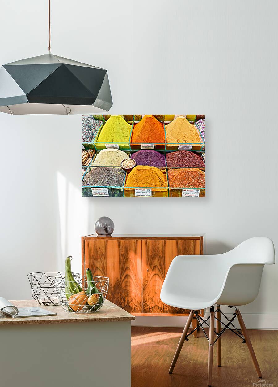 Exploring the Grand Bazaar with colorful spices in Istanbul Reproduction