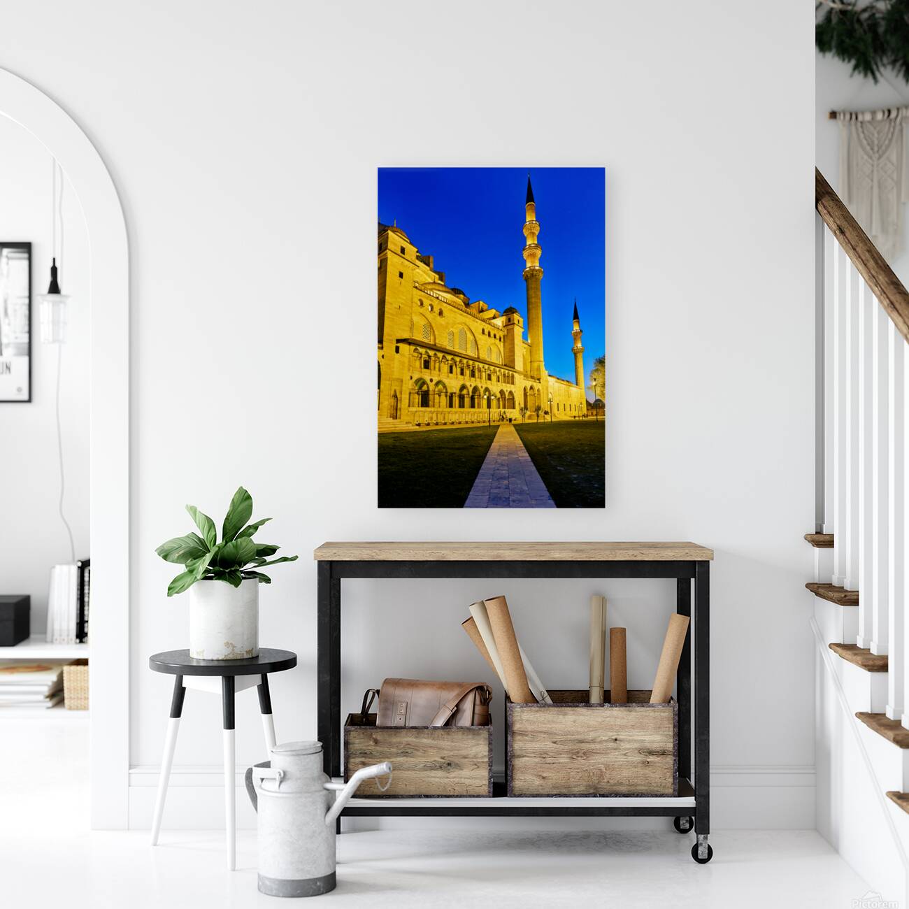 Suleymaniye Mosque at dusk in Istanbul Turkey Reproduction