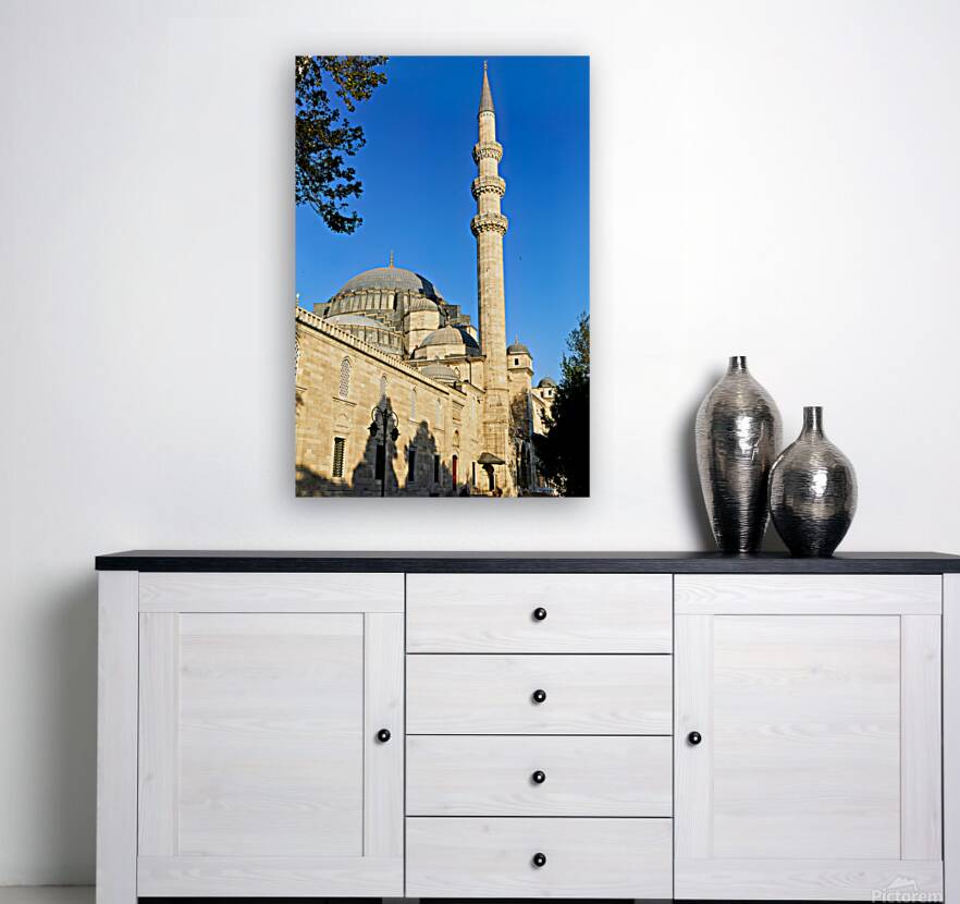 Suleymaniye Mosque in Istanbul under clear blue sky Reproduction
