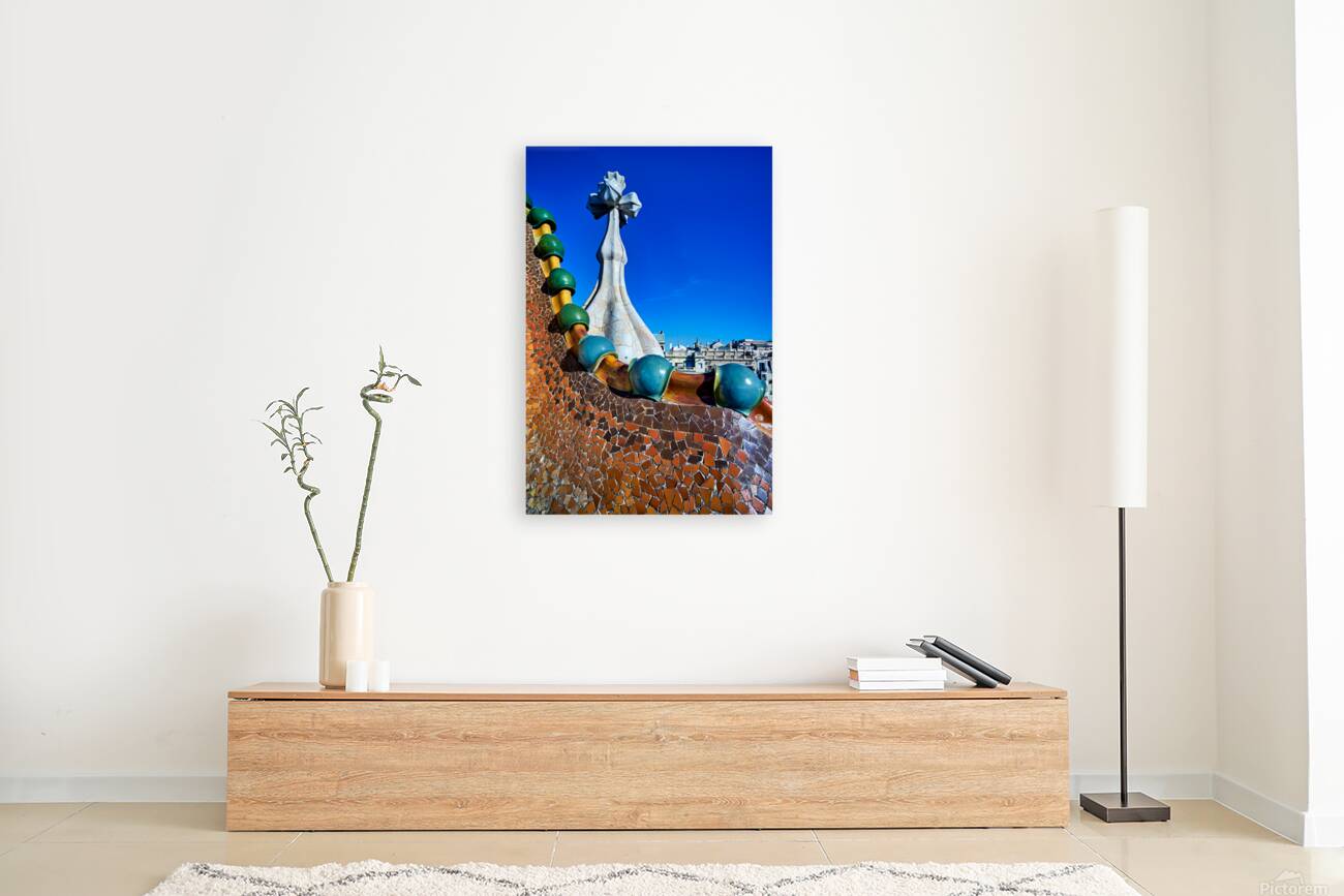 Exploring Casa Batllo in Barcelona under a clear sky Reproduction