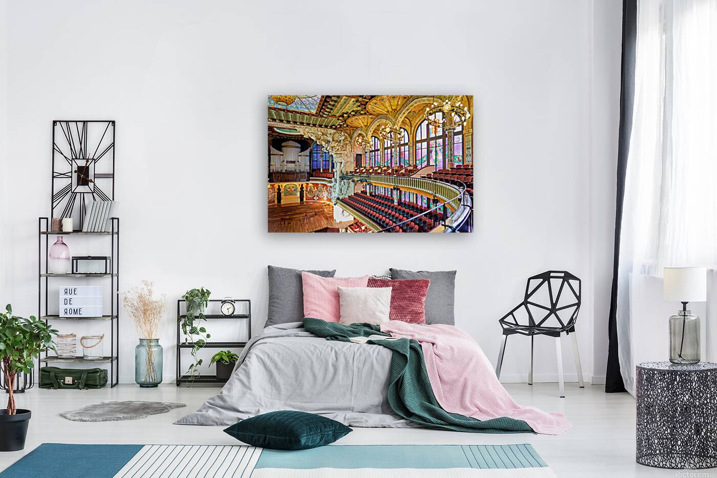 Concert hall view of Palau de la Musica Catalana in Barcelona Reproduction