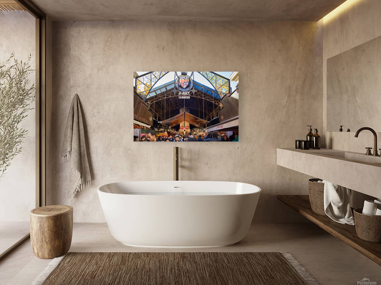 Entrance to Mercat de Sant Josep de la Boqueria in Barcelona Reproduction