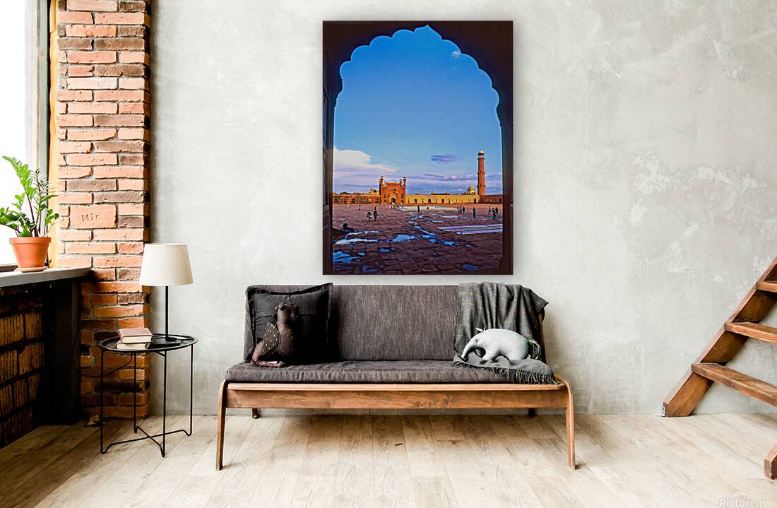 View of Badshahi Mosque in Lahore at sunset Reproduction