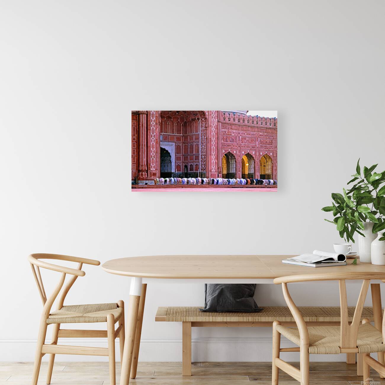 Prayer time at Badshahi Mosque in Lahore Pakistan Reproduction