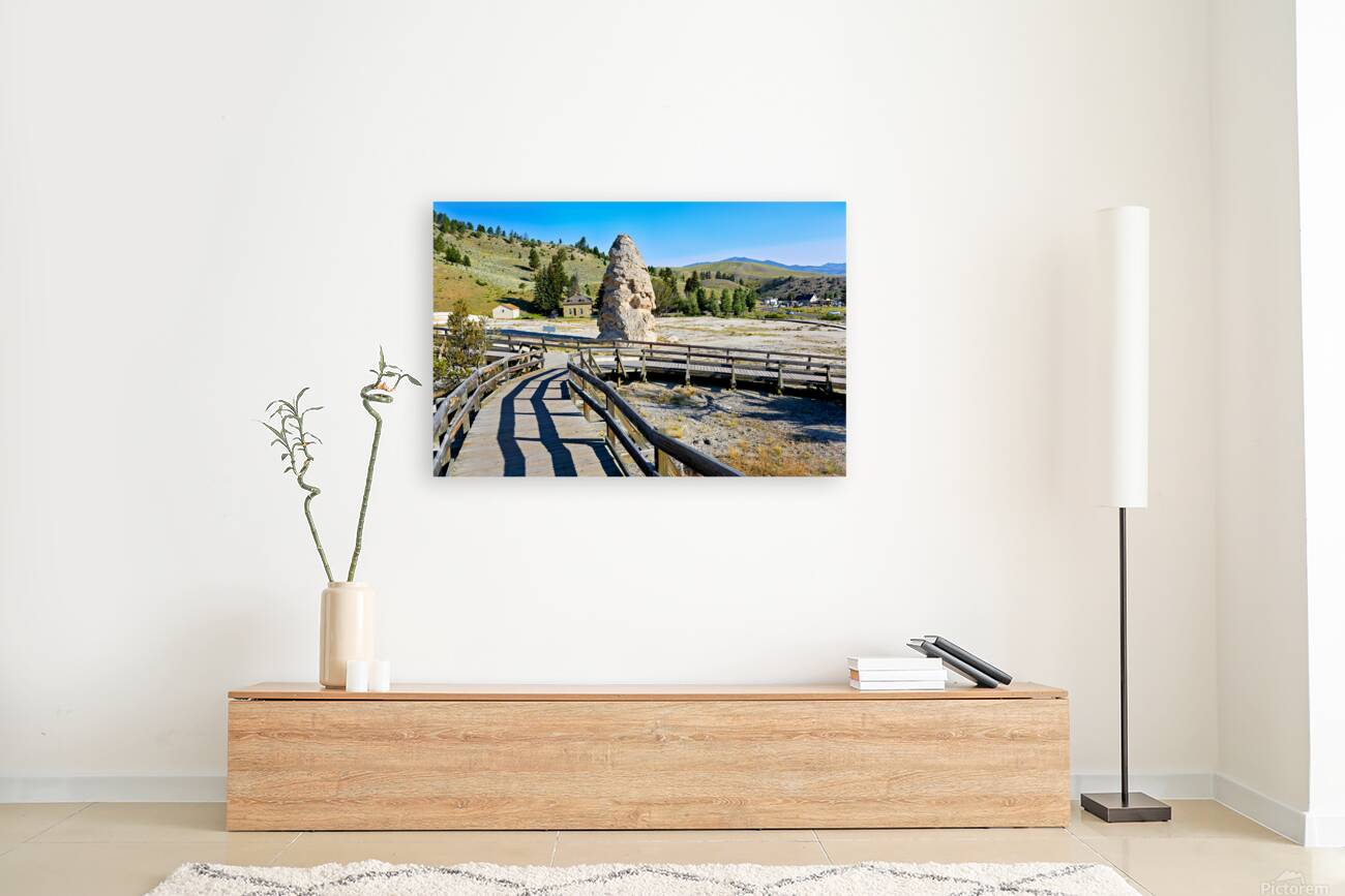 Exploring liberty cap in yellowstone national park usa Reproduction