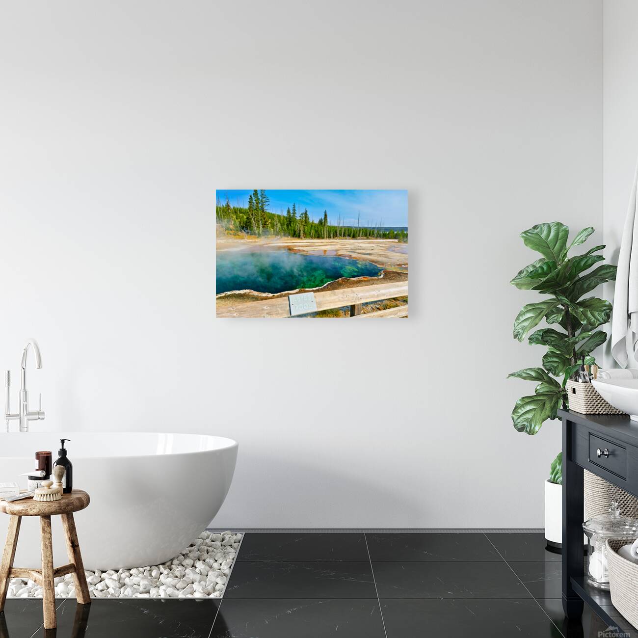 Visit Abyss Pool in Yellowstone National Park for a unique view Reproduction