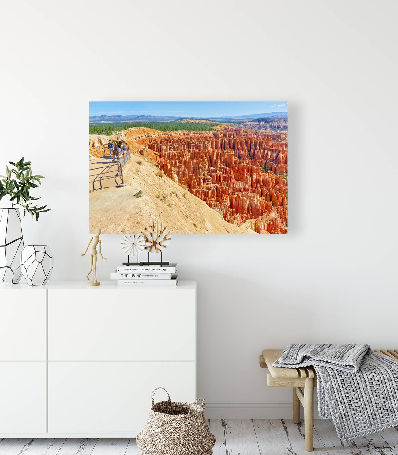 Visitors enjoy the view at Bryce Canyons Inspiration Point Reproduction