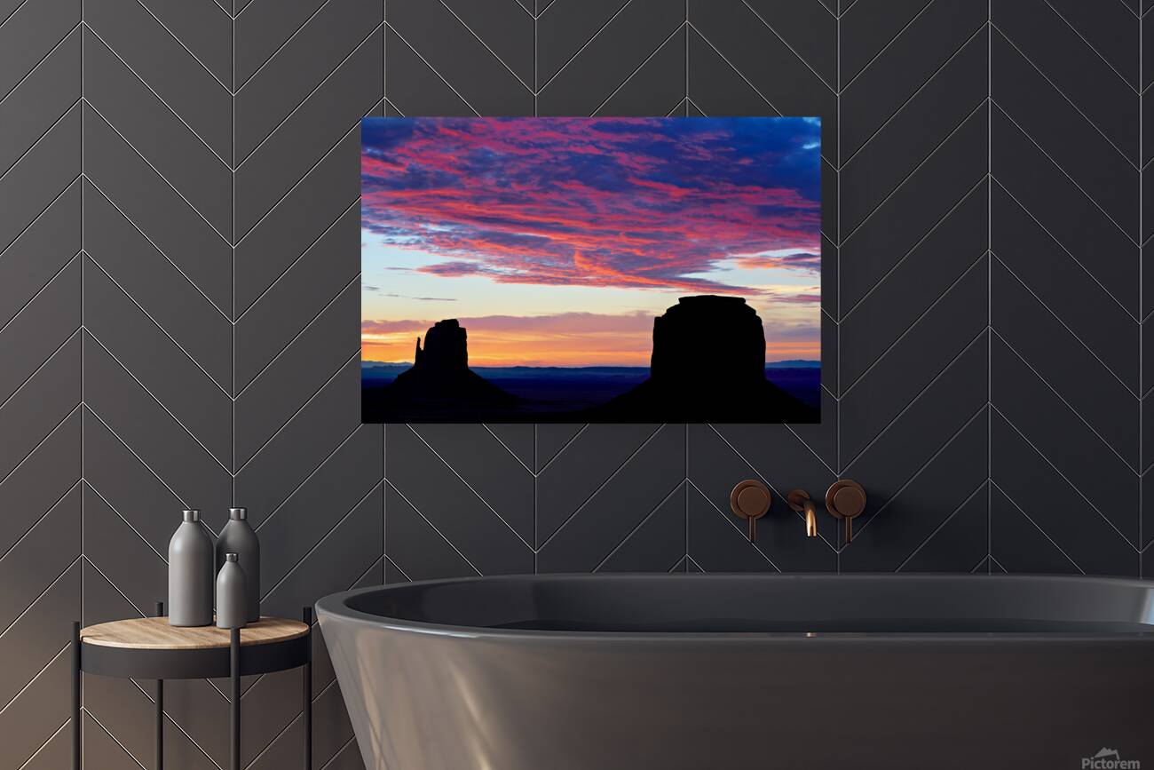 Sunset over Monument Valley near the Navajo Nation Reproduction