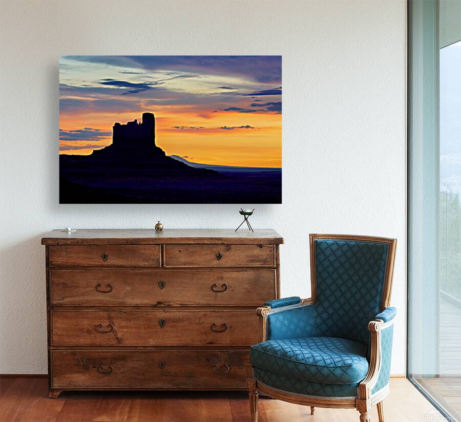 Sunset over monument valley in national park usa Reproduction