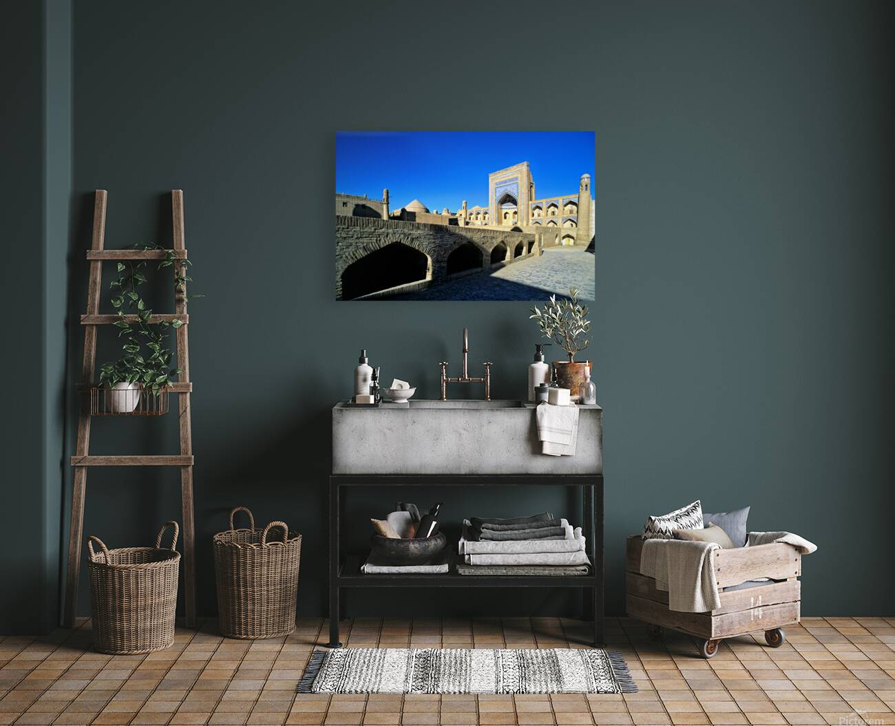 Exploring the ancient architecture in Khiva Uzbekistan Reproduction