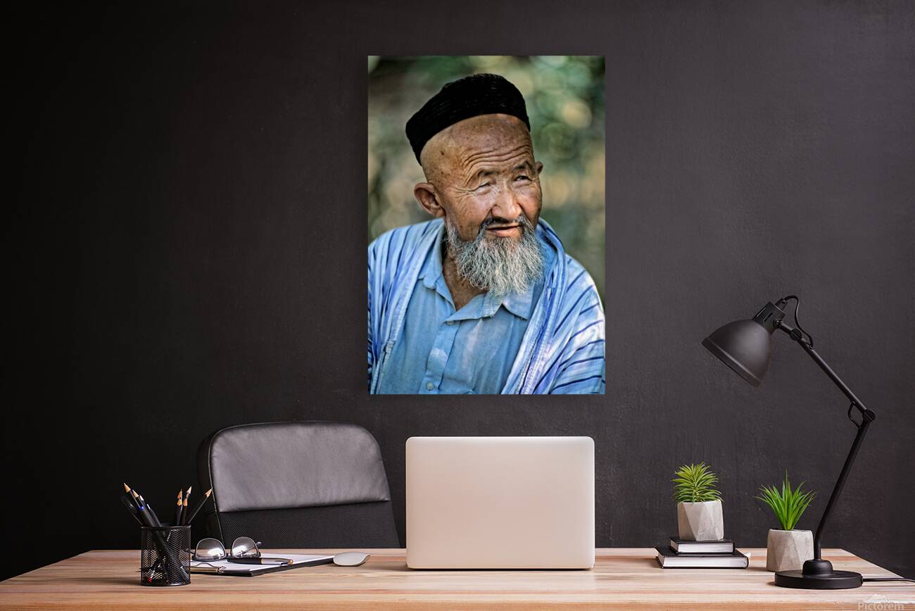 Elderly man with a beard in Bukhara Uzbekistan Reproduction