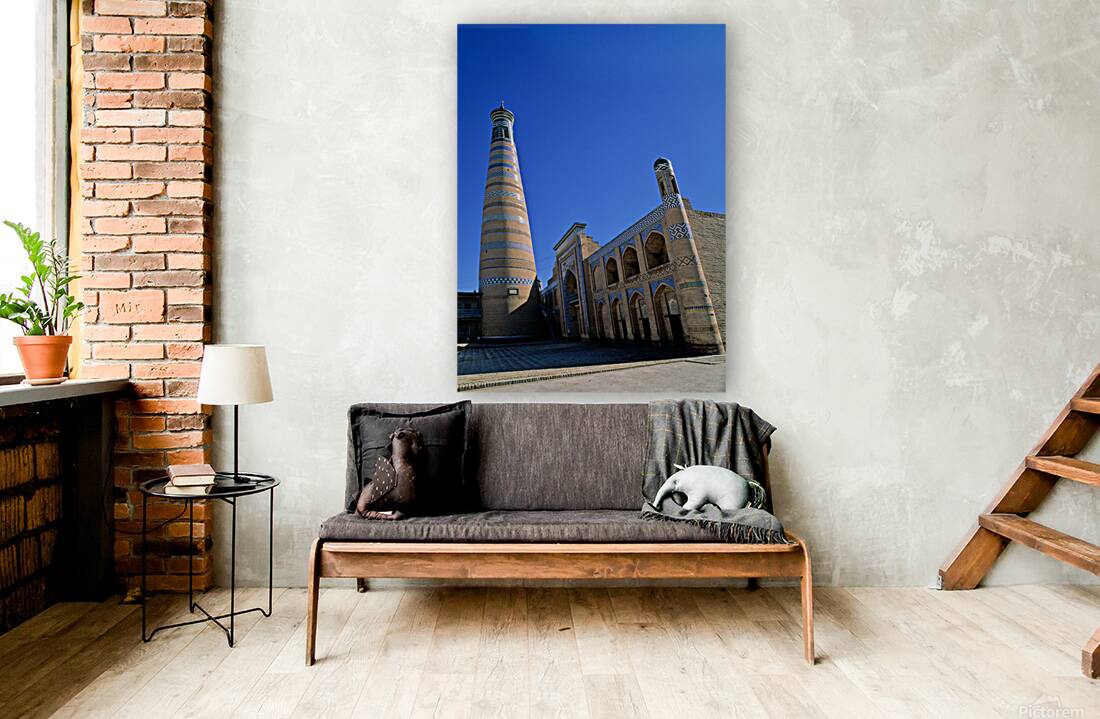 Explore Khivas historic minaret and architecture Reproduction