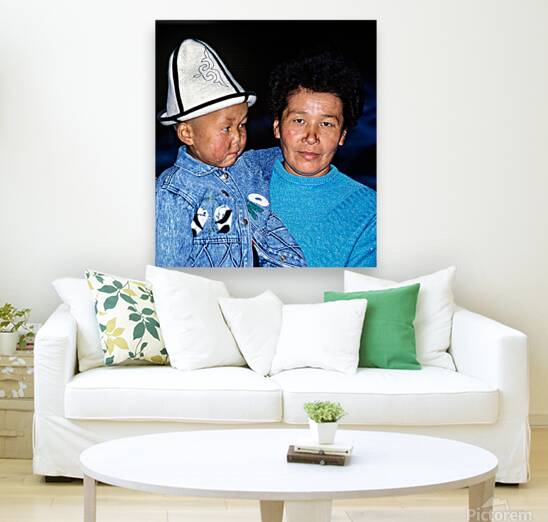 Uzbekistan mother and child in traditional attire during daytime Reproduction