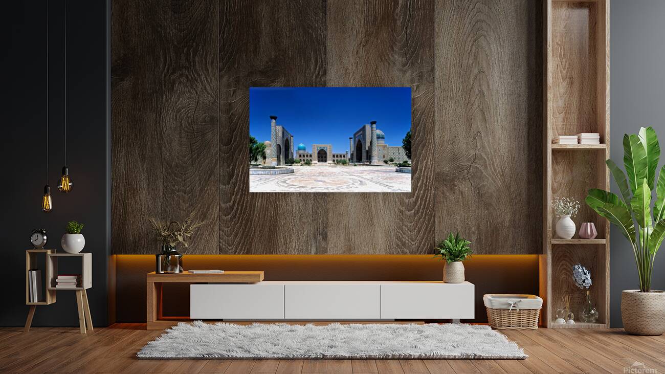 Registan in Samarkand showcases historical architecture Reproduction