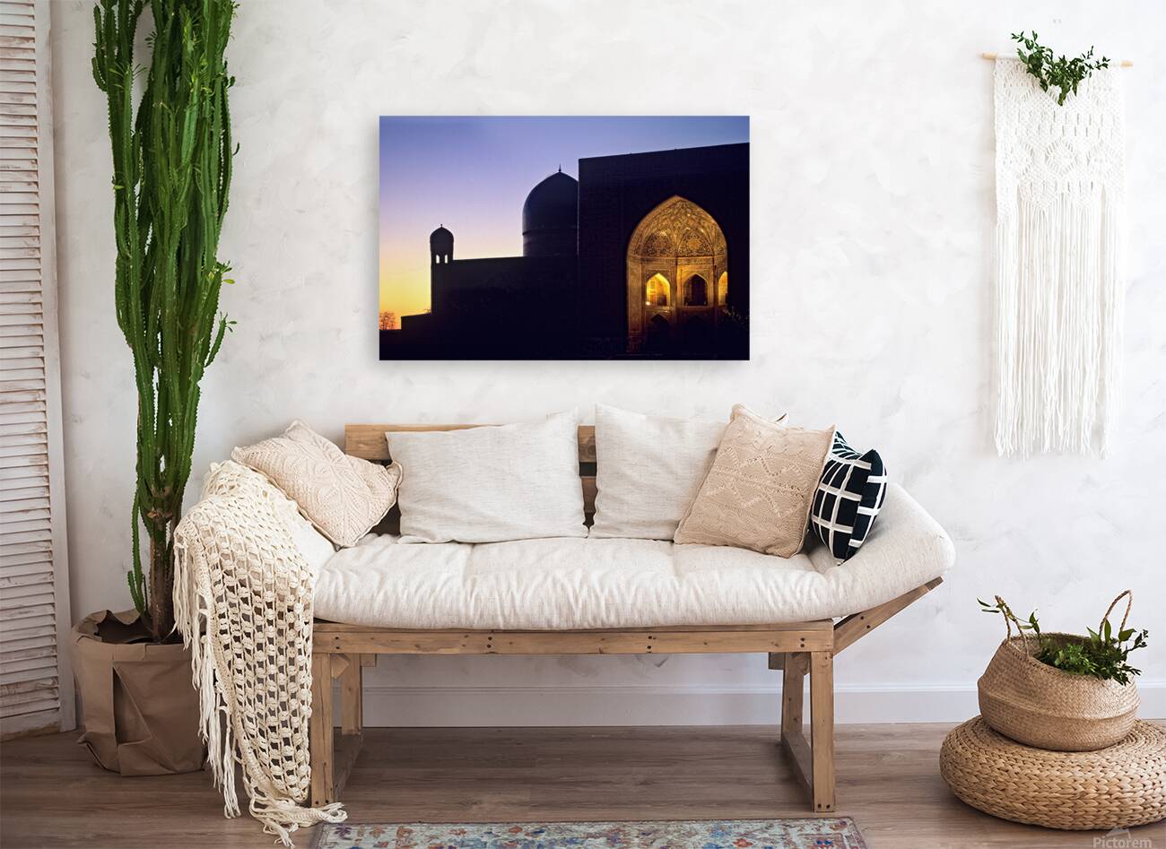 Sunset over registan in samarkand uzbekistan Reproduction