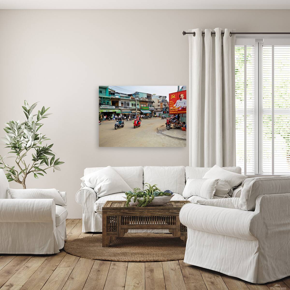 Busy streets of Ho Chi Minh City in Saigon during the day Reproduction