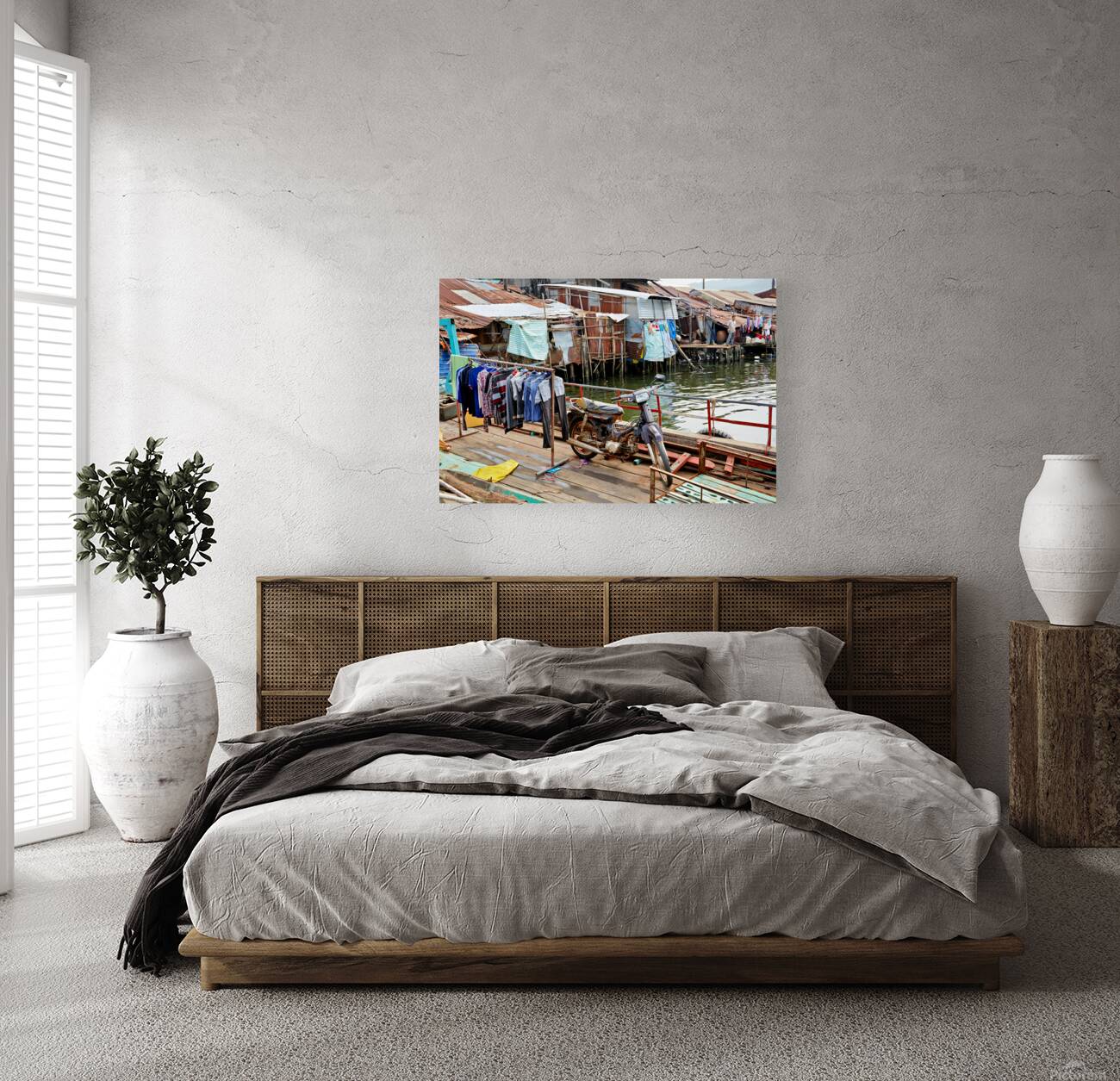 Fishing village life by the water in Phu Quoc Vietnam Reproduction