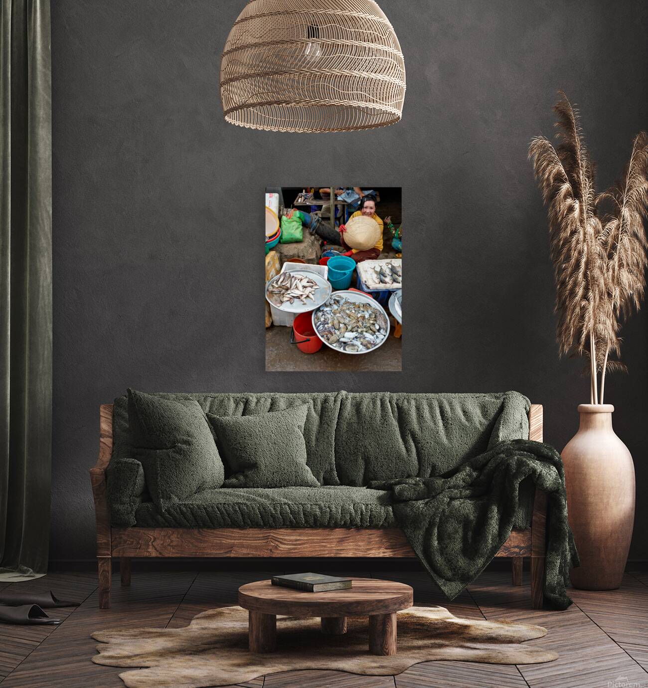 Local fish market in Phu Quoc Vietnam during daytime hours Reproduction