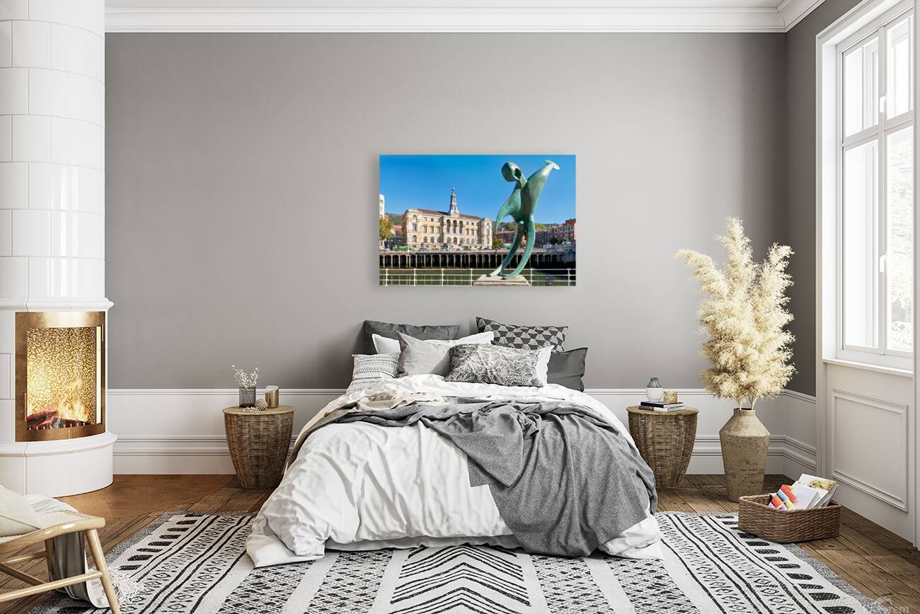 View of sculpture Conmemoracion al dia del Mar in Bilbao Reproduction