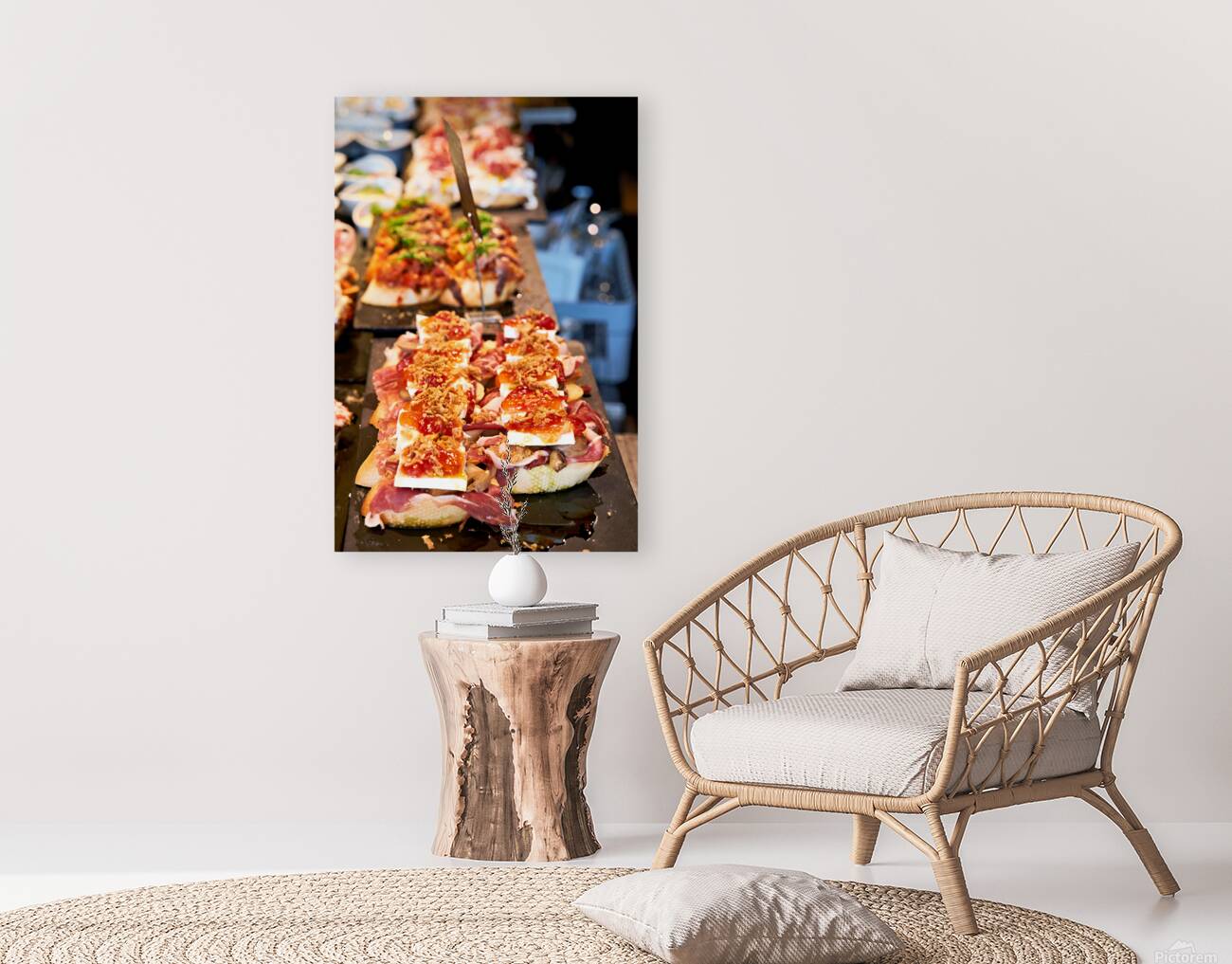 Basque pintxo snacks served in Bilbao Spain Reproduction