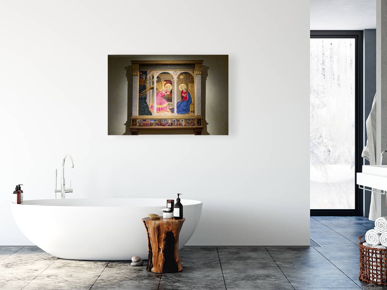 Cortona altarpiece by Angelico depicts the Annunciation Reproduction
