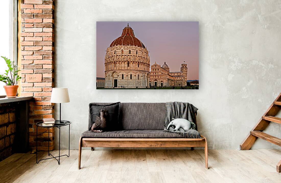 Pisa Tuscany landmarks at sunset in Square of Miracles Reproduction