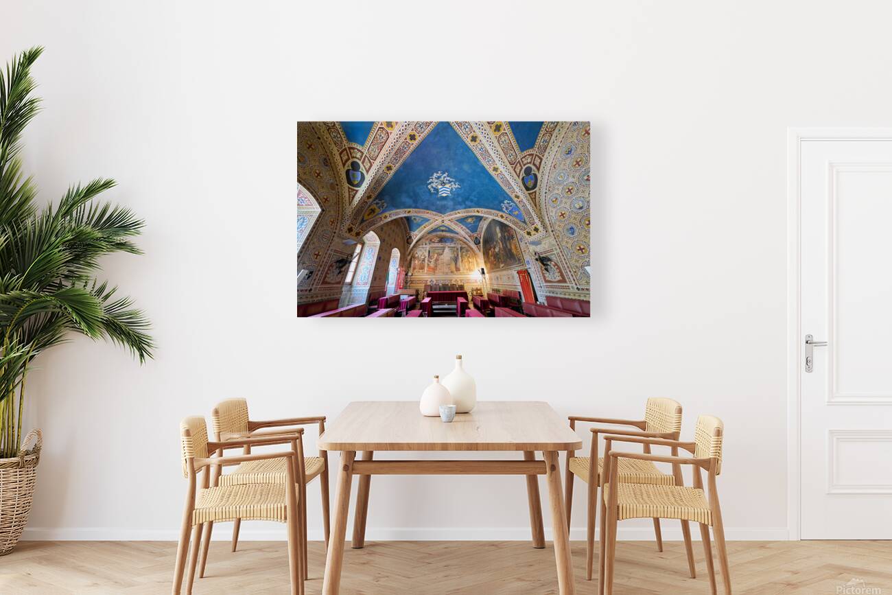 Inside the frescoed Sala del Consiglio in Volterra Tuscany Reproduction