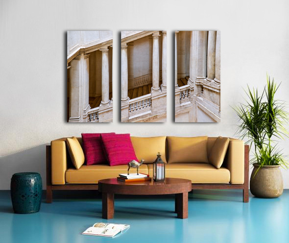 Staircase design in Galleria Nazionale dArte Antica in Rome Split Canvas print