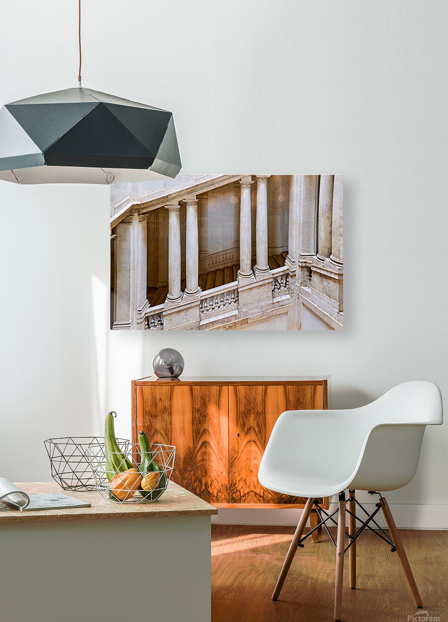 Staircase design in Galleria Nazionale dArte Antica in Rome  HD Metal print with Floating Frame on Back
