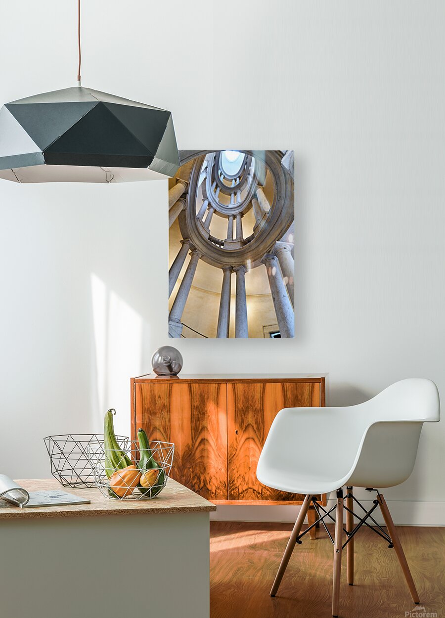 Staircase design in Galleria Nazionale dArte Antica in Rome – HD Metal Print 1