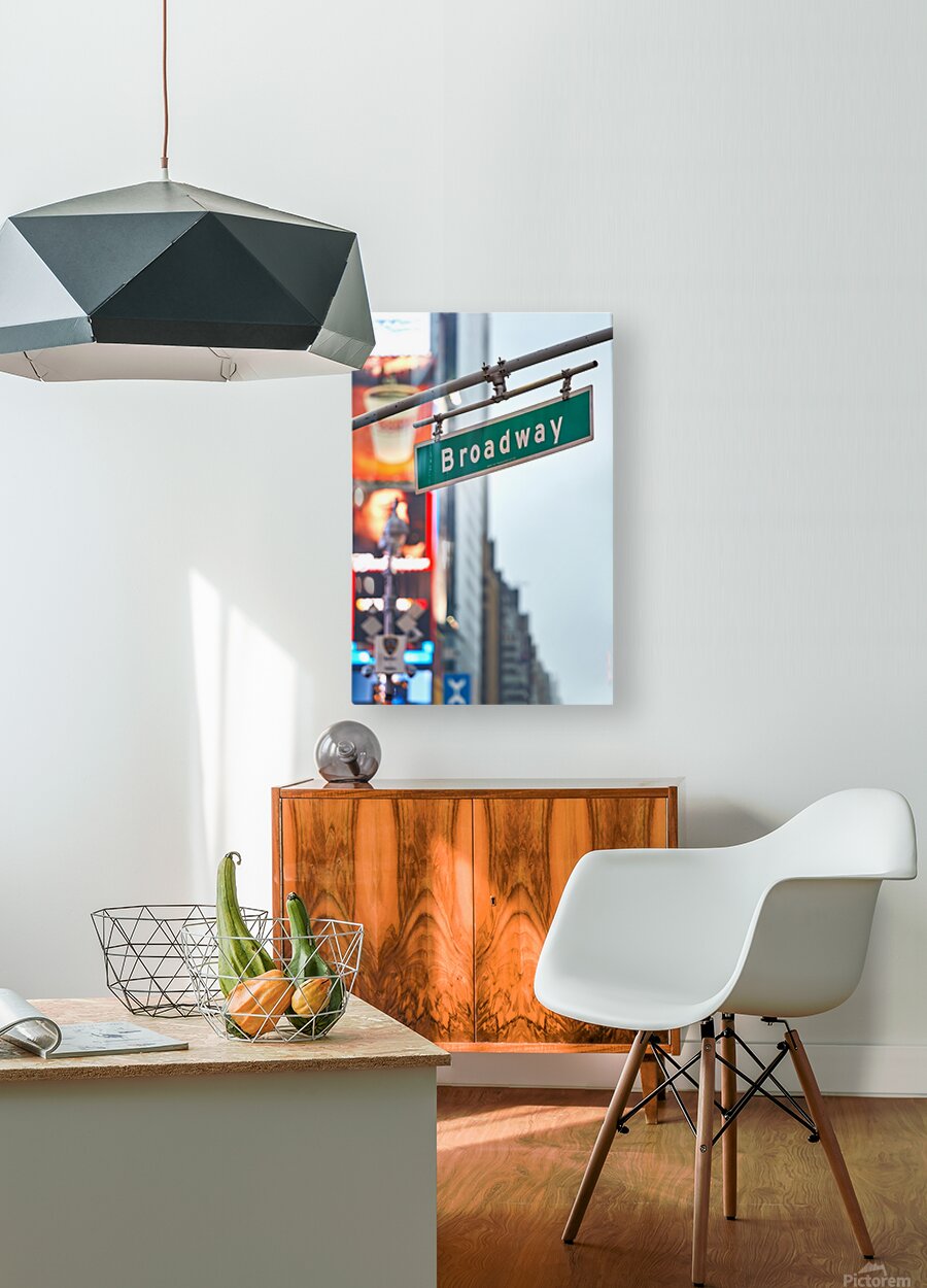 Broadway street sign in Manhattan New York City during the day – HD Metal Print 1