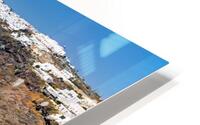 Santorini: Old boat white village and caldera view. HD Metal print