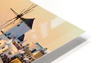 Santorini village at sunset with windmills overlooking the Aegea HD Metal print