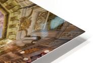 Grand baroque hall with elaborate ceiling fresco and crystal cha HD Metal print