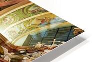 Grand Baroque church interior richly decorated with frescoes an HD Metal print
