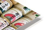 Sake barrels lined up at Meiji Jingu in Tokyo Japan HD Metal print