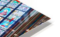 Ornate golden altarpiece and vibrant stained glass windows in a  HD Metal print