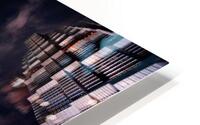 Luminous Shanghai skyscrapers and abstract sculpture at night HD Metal print
