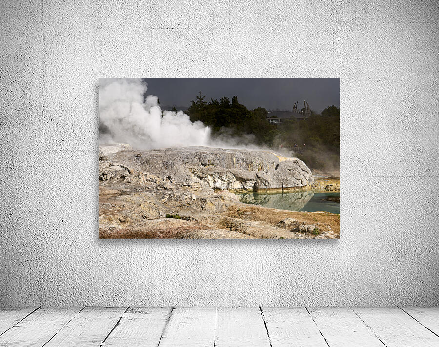Rotorua. New Zealand. Whakarewarewa the living Maori Village. Hot springs Wall Preview